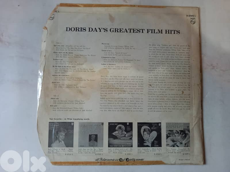Doris Day – Doris Day's Greatest Film Hits Vinyl Compilation 1