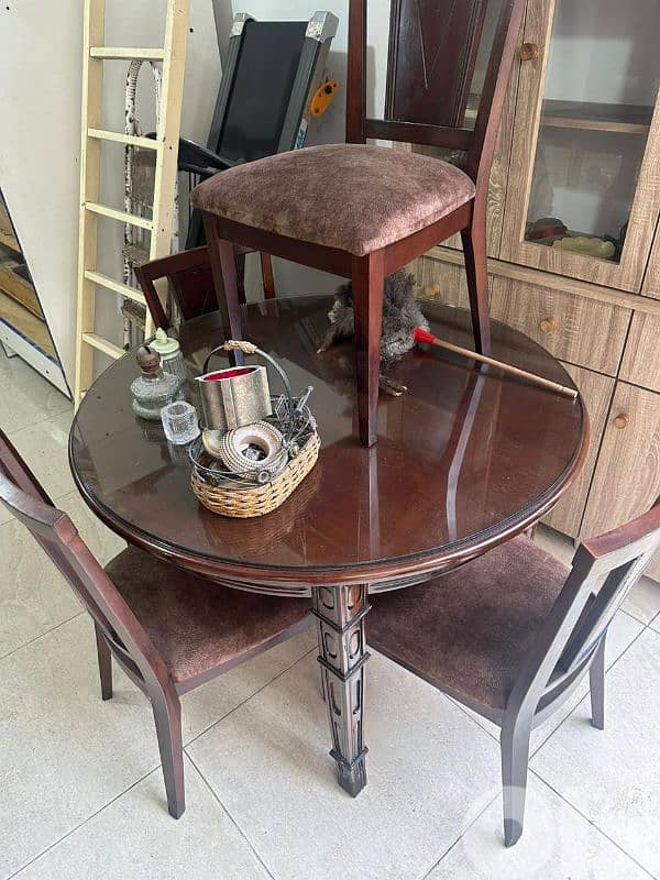 طاولة سفرة مبرومة وج قزاز خشب زان كتير مرتبة 1