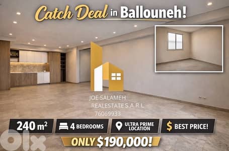 Apartment for sale in Ballouneh 240m2 Prime Location Renovated/بلونة