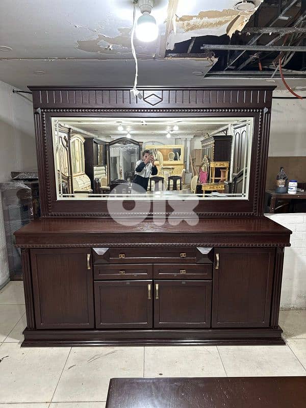 اوضة سفرة خشب زان ولاتي ملبسة قشر 2