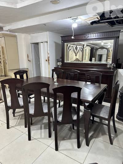 اوضة سفرة ملكية خشب زان ولاتي ملبسة قشر زان