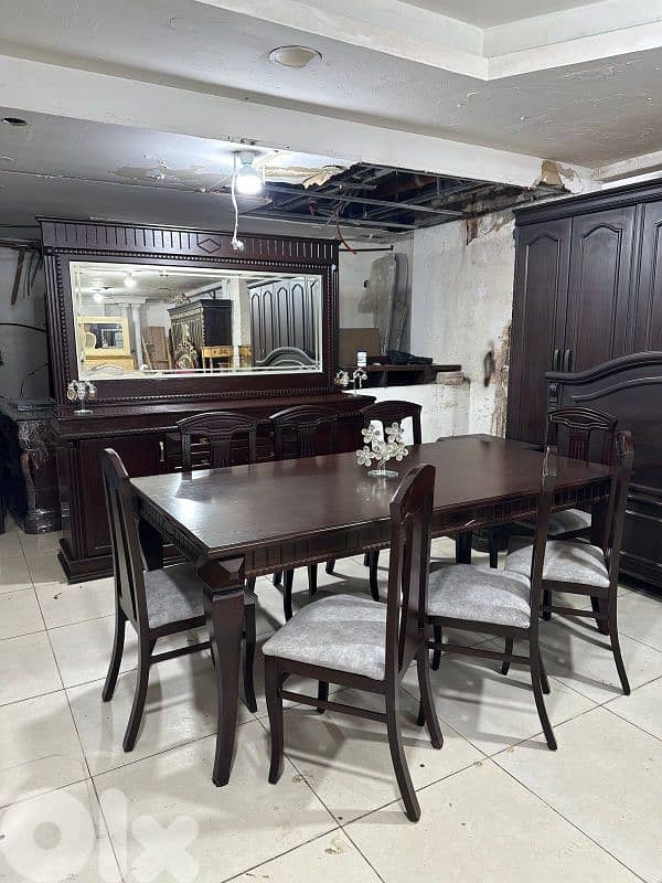 اوضة سفرة ملكية خشب زان ولاتي ملبسة قشر زان 2