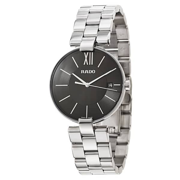 2 Rado Coupole stainless steel watch with a black dial 1