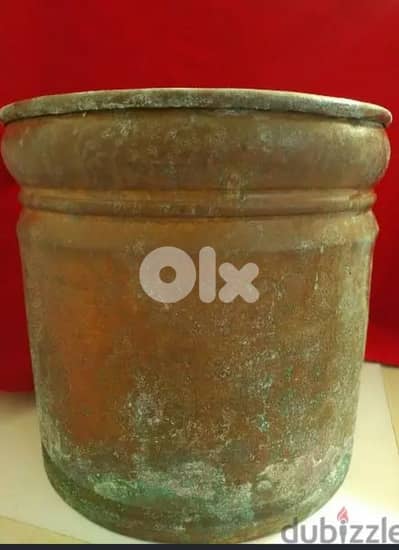 Very old copper cache pot (round), Price is final