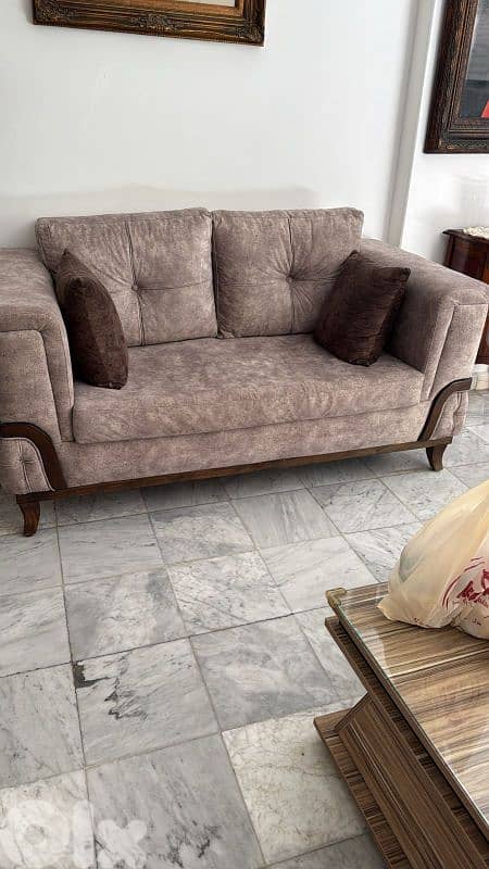 طقم كنبايات شغل توصاية كنار خشب زان خمس قطع قماش نبك تركي 1