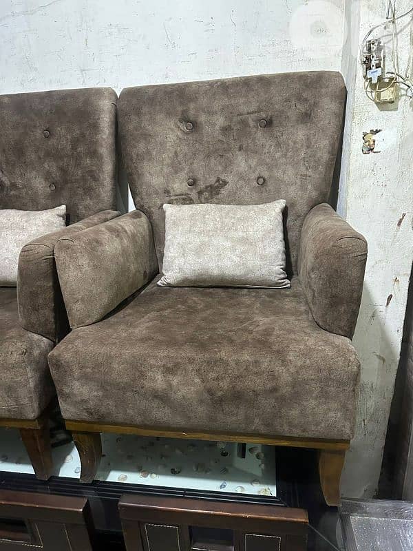 طقم كنبايات شغل توصاية كنار خشب زان خمس قطع قماش نبك تركي 5