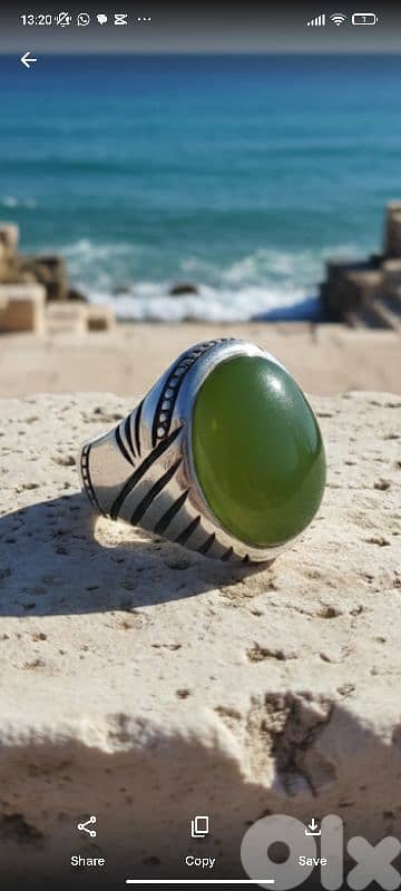 Silver Agate Yamani Ring 990| خاتم فضة بحريني عقيق يماني