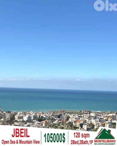120 sqm Apartment For Sale in Jbeil (جبيل) + Open Sea & Mountain View