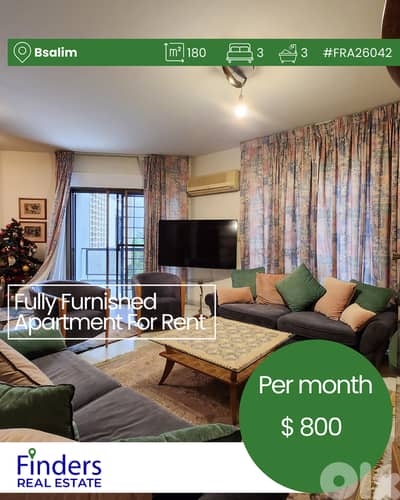 Apartment for rent in Bsalim! شقة للإيجار في بصاليم!