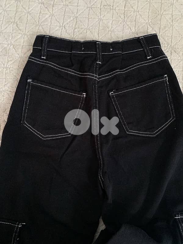 Black cargo jeans high waisted 4