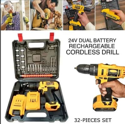 Cordless screwdriver 2batteries with tools