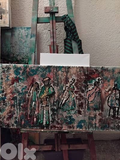 رسم زيتي على القماش  يدويه