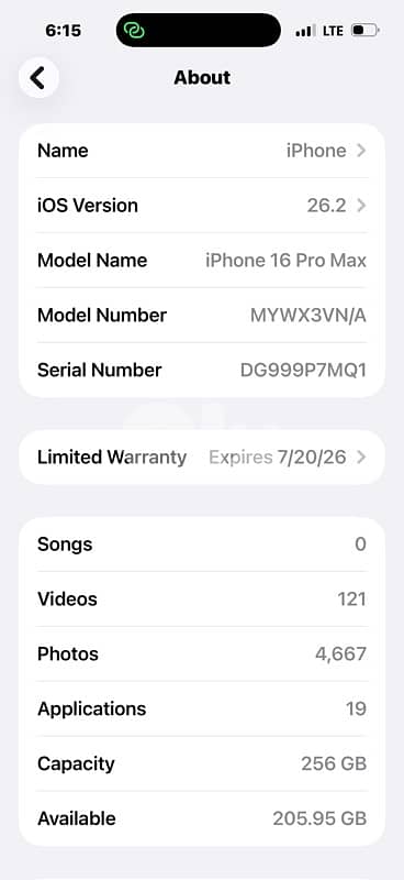 Iphone 16 pro max 256GB 7