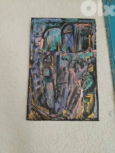 رسم زيتي على القماش يدويه