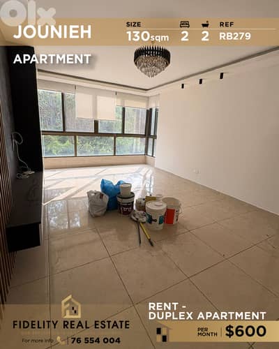 Apartment for rent in Jounieh RB279 شقة للإيجار في جونيه