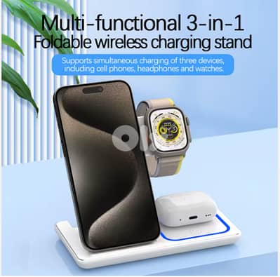 Portable 3 in 1 Multifunction Fast Wireless Charging Stand