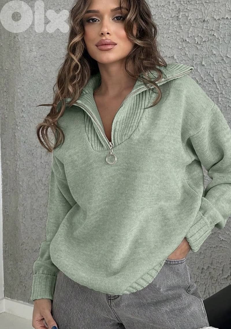 Almond Green sweater 1