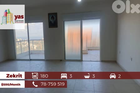 Zekrit 180m2 | Brand New | Rent | Partial View | EW |