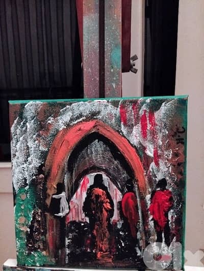 رسم زيتي على القماش يدويه