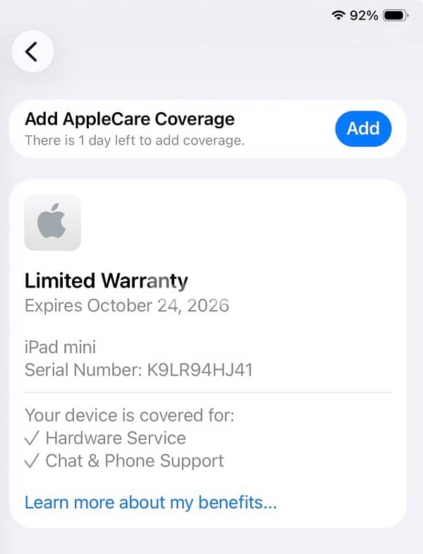 iPad mini 7 open box, space gray 128gb 1