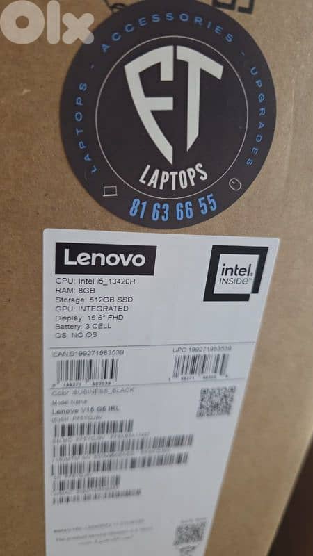 LENOVO V15 G5 CORE I5 GENERATION 13H 8G RAM DDR5/ 512 NVME SEALED 3