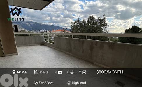 Apartment for rent in Adma, Kesserwan شقة للايجار في ادما