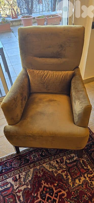 كرسي عدد ٢ صالون أنيقان ومريحان، تصميم كلاسيك فاخر، مناسب لغرفة صالون 1