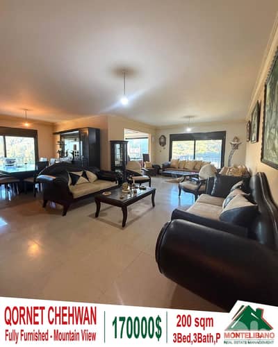 200 sqm Apartment For Sale in Qornet Chehwan (قرنة شهوان) + View