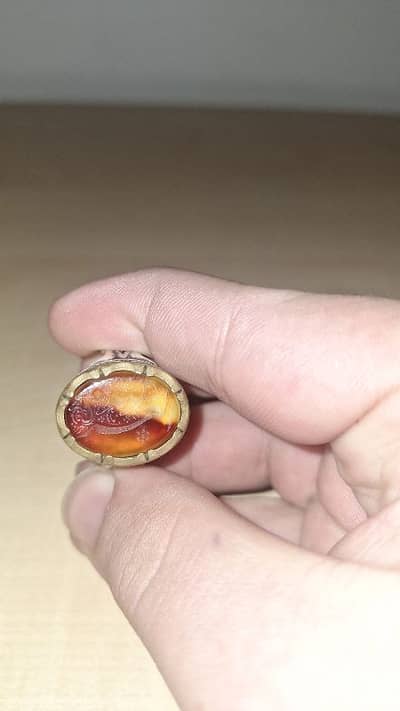 خاتم عقيق تداخل ألوان رائع ١٣غرام