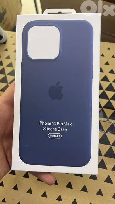 Silicone case MagSafe iPhone 14 pro max storm blue