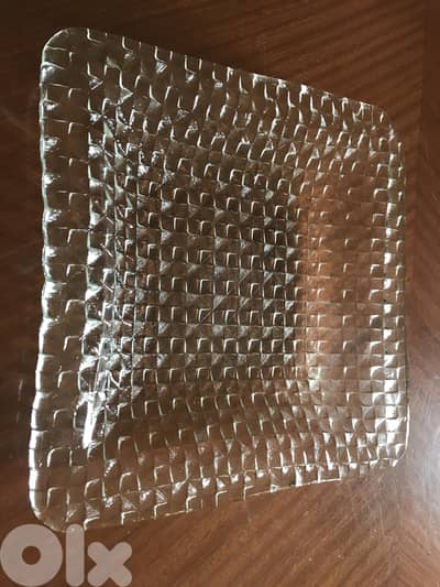 Decorated glass tray