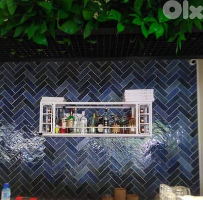 Metal Wall Shelf with Glass – رف جداري معدني مع زجاج