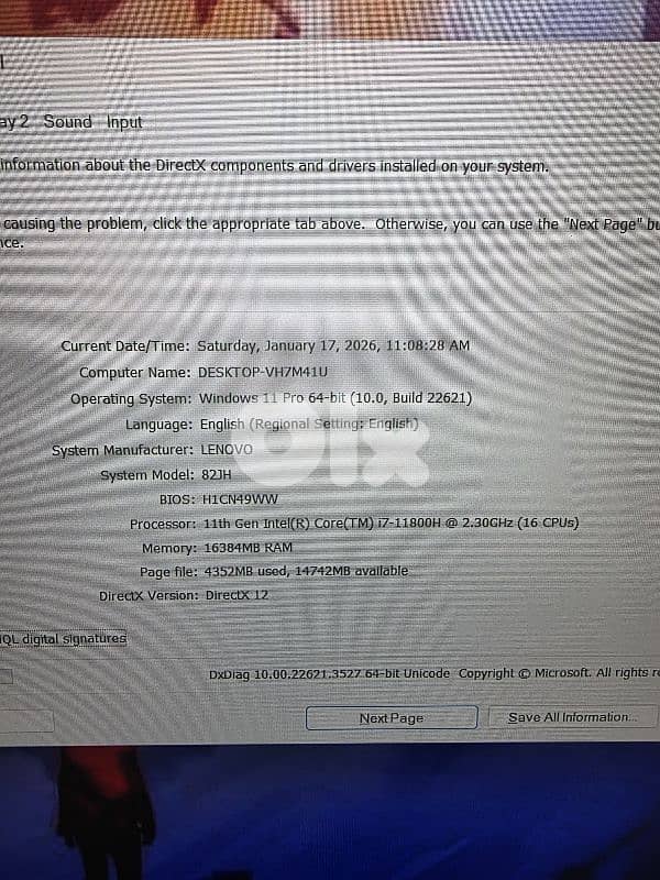 LENOVO LEGION 5 CORE I7 GENERATION 11800H/ RTX 3070 12