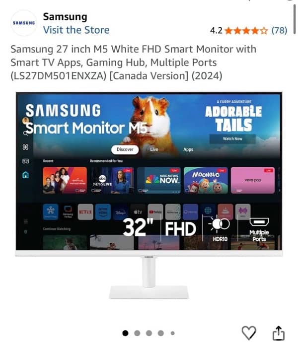 SAMSUNG 27” SMART MONITOR (BOUGHT 1 MONTH AGO BARELY USED) 4