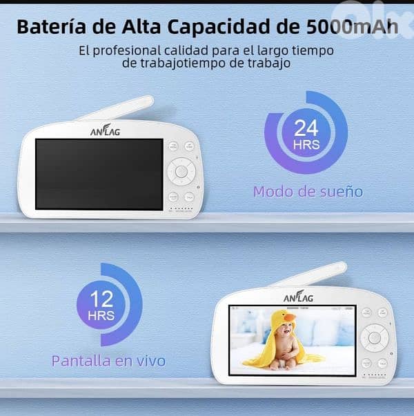 ANFLAG Baby Monitor, 1080P Wireless 5.5" FHD LCD /4$ delivery 2