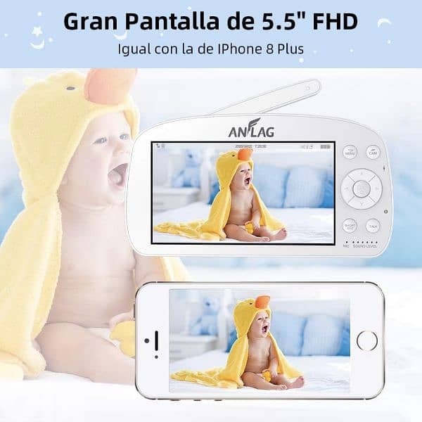 ANFLAG Baby Monitor, 1080P Wireless 5.5" FHD LCD /4$ delivery 3