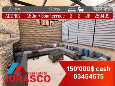 apartment for sale in adonis 165m + 35m terrace/ ادونيس للبيع