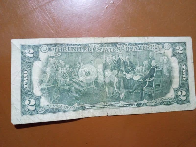 ورقة 2 دولار امريكي أصلية -لهواة الجمع 1