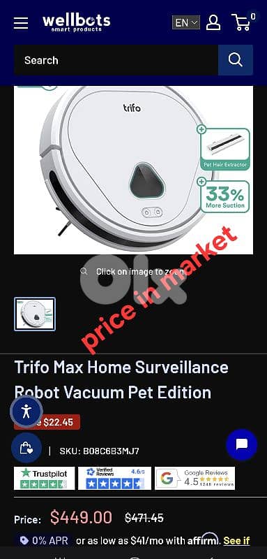 Trifo Home Surveillance Vacuum Robot +Mopping, pet edition/4$ delivery 11