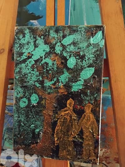 رسم زيتي على القماش يدويه