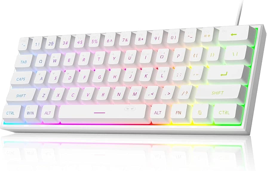 3pcs-MageGee Mini 60% Gaming Keyboard,RGB Backlit 61 Ultra-Compact Key 1