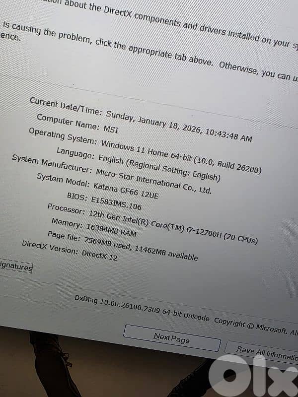 GAMING LAPTOP MSI KATANA GF66 CORE I7 GENERATION 12H RTX 3060 4