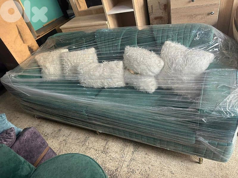 طقم كنبايات مودرن خشب شوح اسفنج إكسترا قماش تركي 1