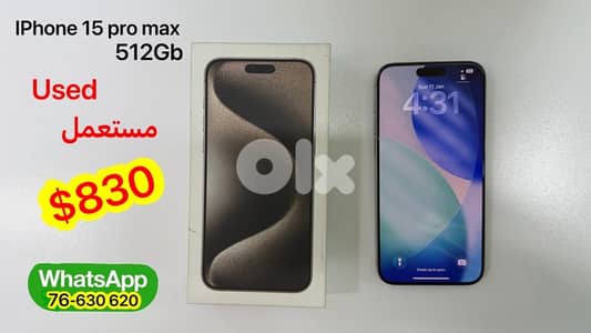 iPhone used 15 pro max 512gb