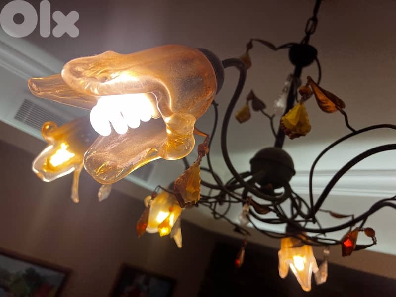 Murano-Style Glass Lighting Set – Floor Lamp + Matching Chandeliers 1