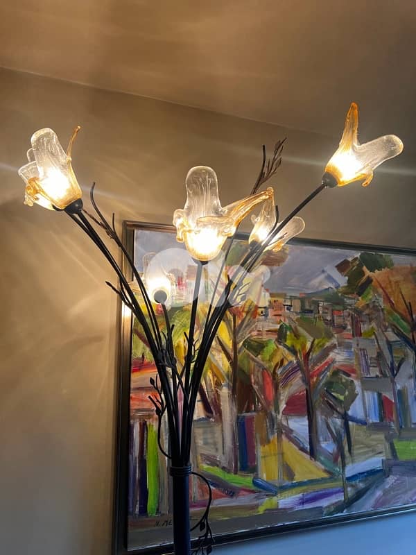 Murano-Style Glass Lighting Set – Floor Lamp + Matching Chandeliers 2