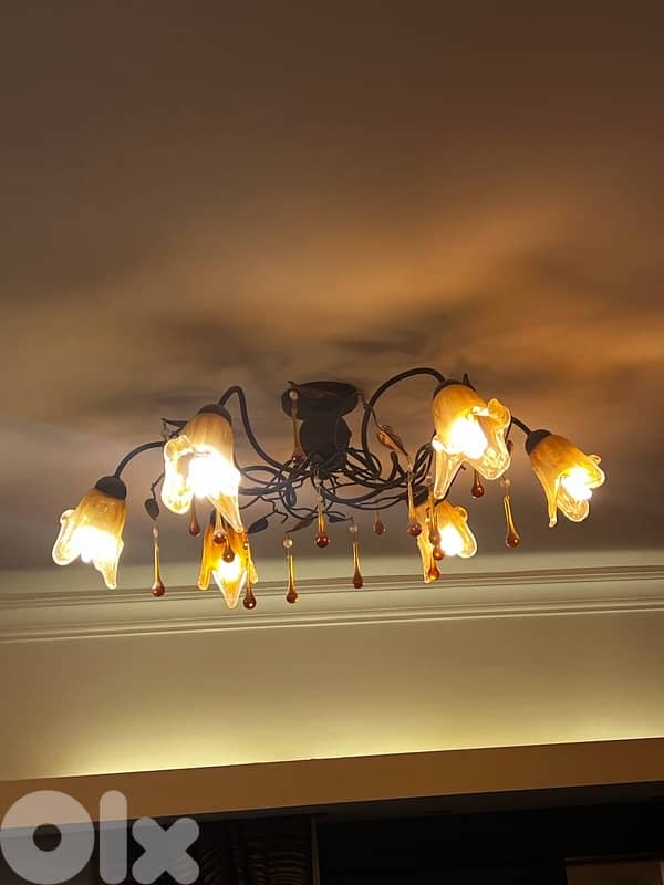 Murano-Style Glass Lighting Set – Floor Lamp + Matching Chandeliers 4