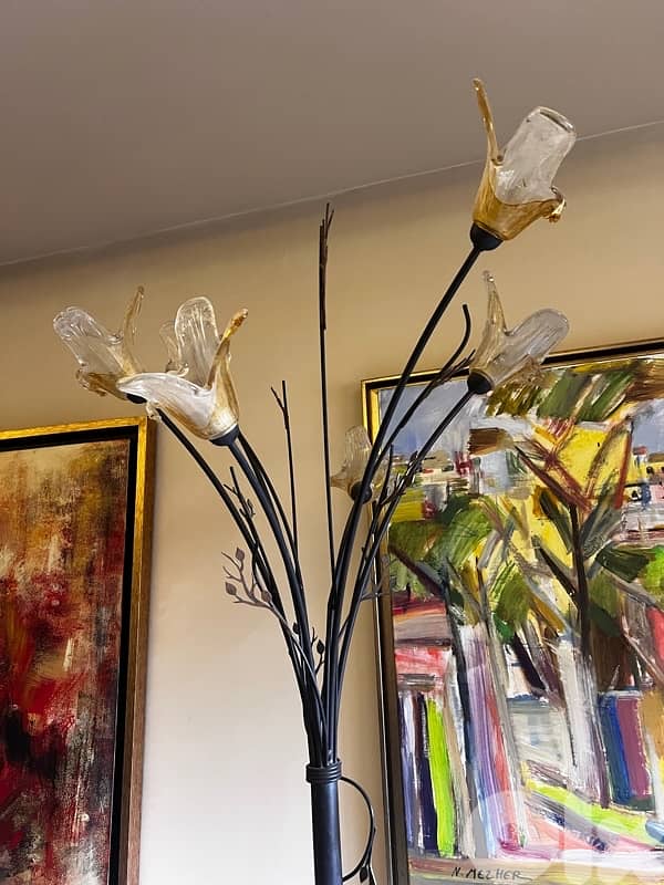 Murano-Style Glass Lighting Set – Floor Lamp + Matching Chandeliers 7