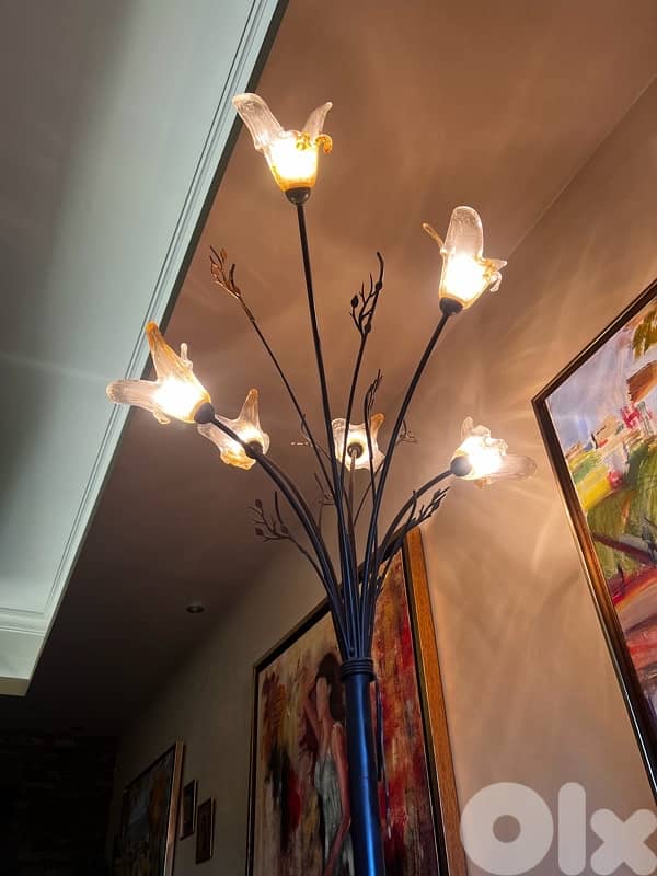 Murano-Style Glass Lighting Set – Floor Lamp + Matching Chandeliers 9