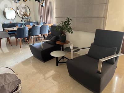 modern armchairs with chrome